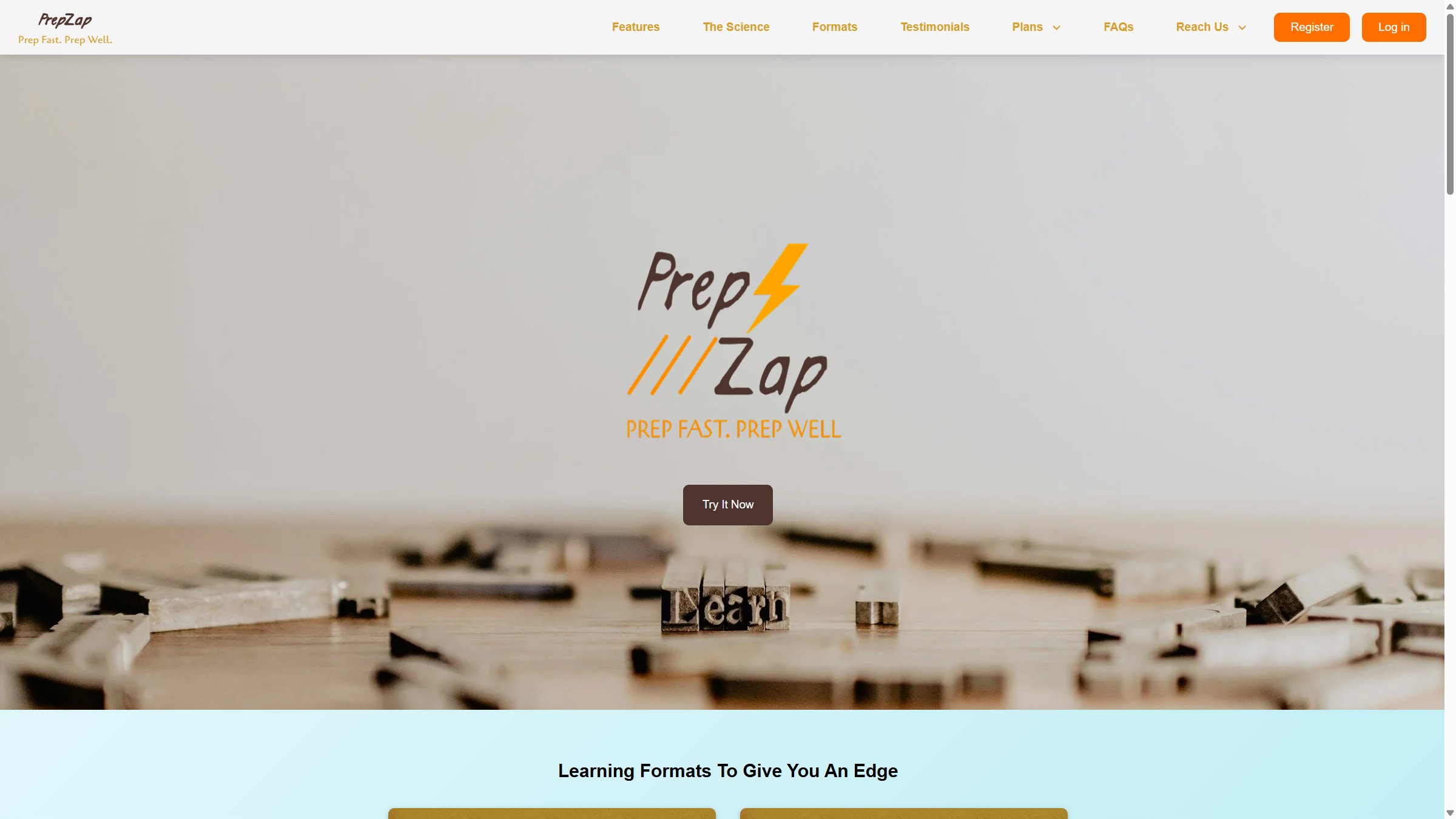 PrepZap PrepZap homepage